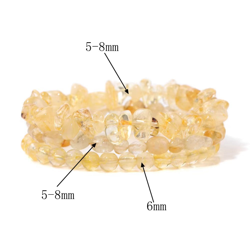 3PcsSet Natural Stone Citrines Bracelets