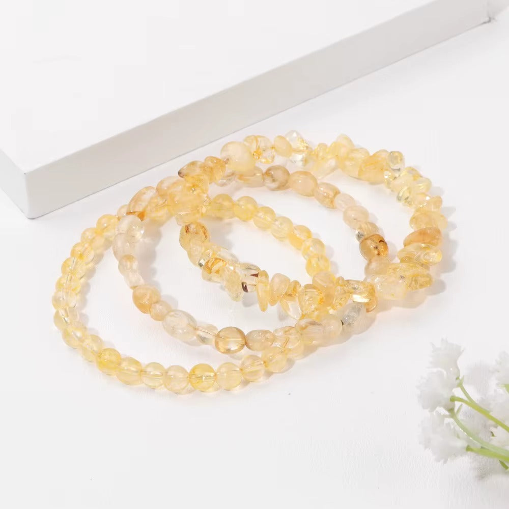 3PcsSet Natural Stone Citrines Bracelets
