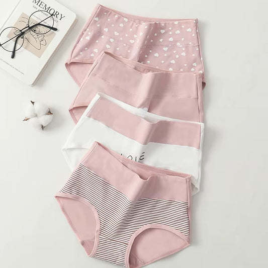 4Pcs Women's Panties High Waist