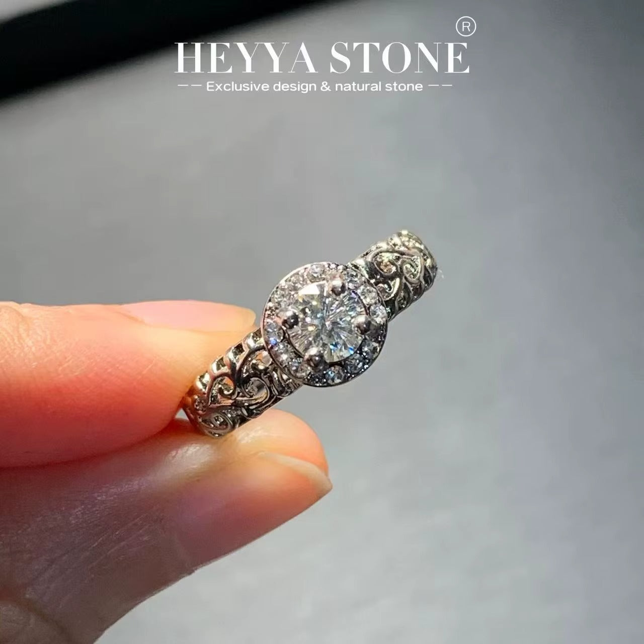 3MM Moissanite Diamond Ring Adjustable Female Ring