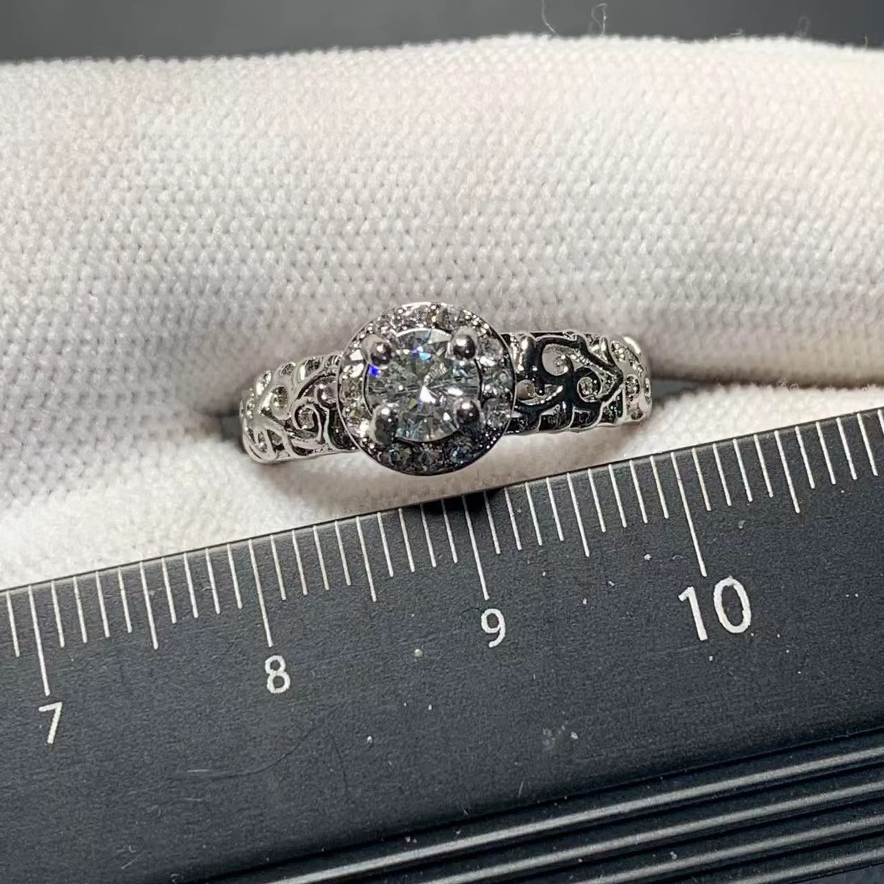 3MM Moissanite Diamond Ring Adjustable Female Ring