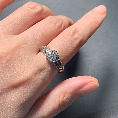 3MM Moissanite Diamond Ring Adjustable Female Ring