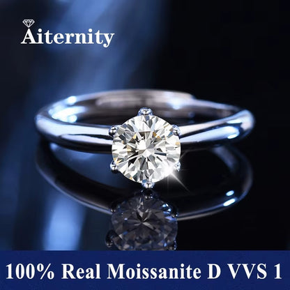 100% Real Moissanite Ring Adjustable