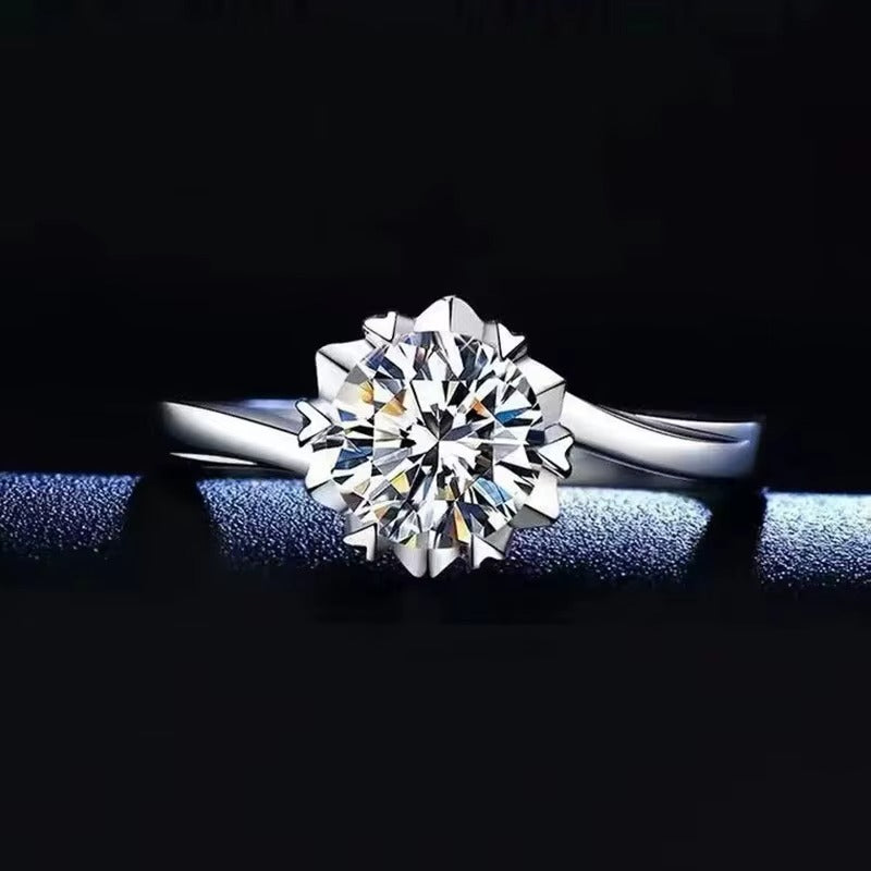 100% Real Moissanite Ring Adjustable