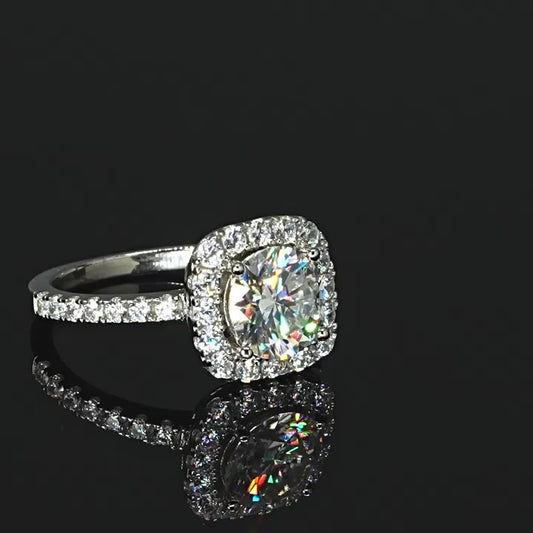 100% Real Moissanite Ring Adjustable