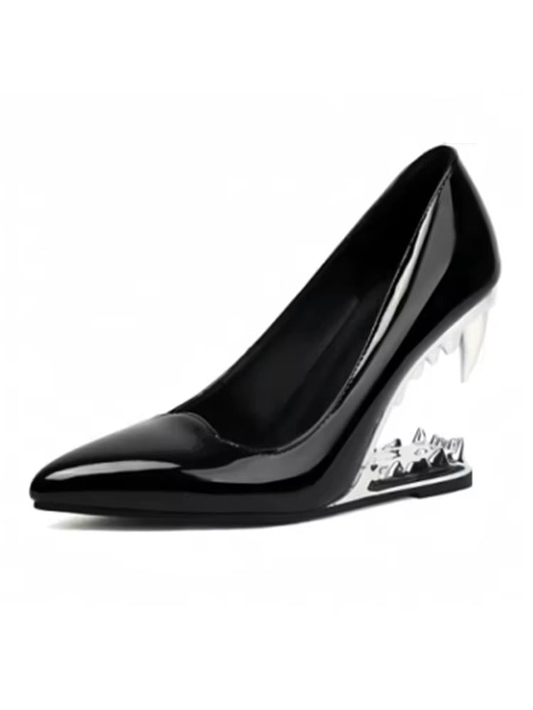 2025 Summer New Metal Tiger Teeth Single Shoes