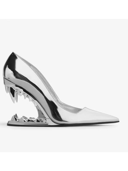 2025 Summer New Metal Tiger Teeth Single Shoes